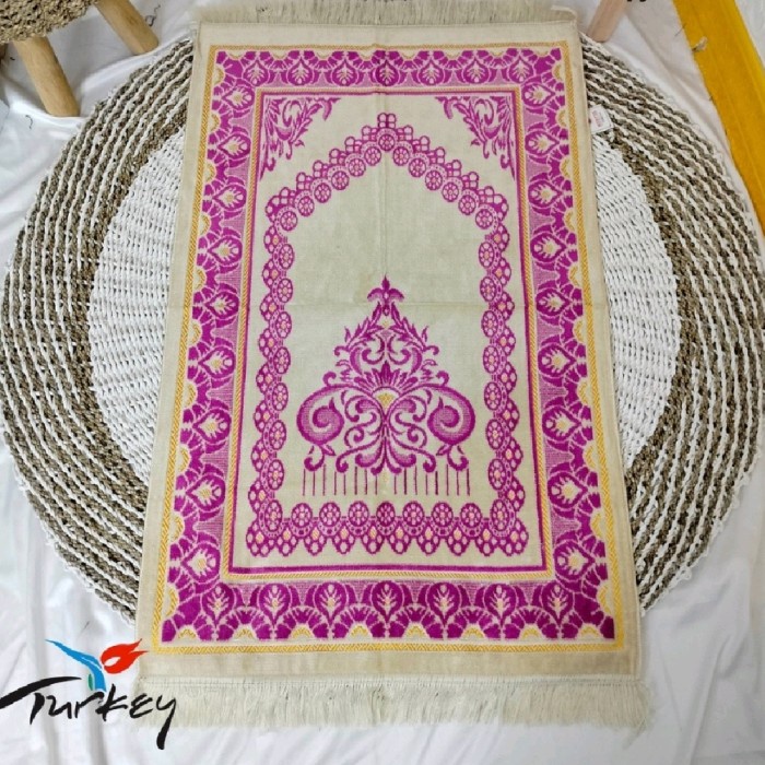 Sajadah SAJADAH PUTIH LEBAR | SEJADAH TURKI TURKIYE SPIEGEL GOLD - pink(L0N3) Sajadah Wangi Jumbo Sa