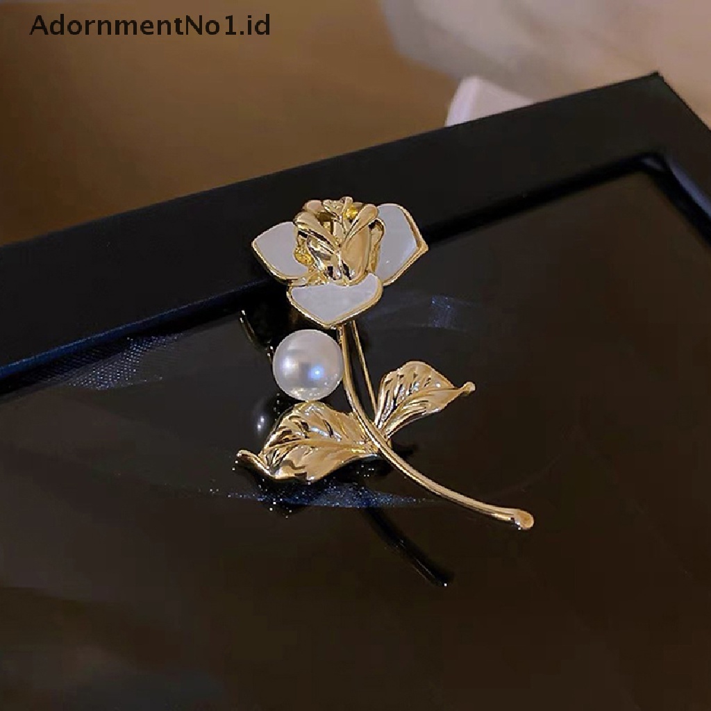 [AdornmentNo1] Bros Bunga Mawar Untuk Wanita Pria Kecantikan Flower Brooch Pin Hadiah Aksesoris [ID]