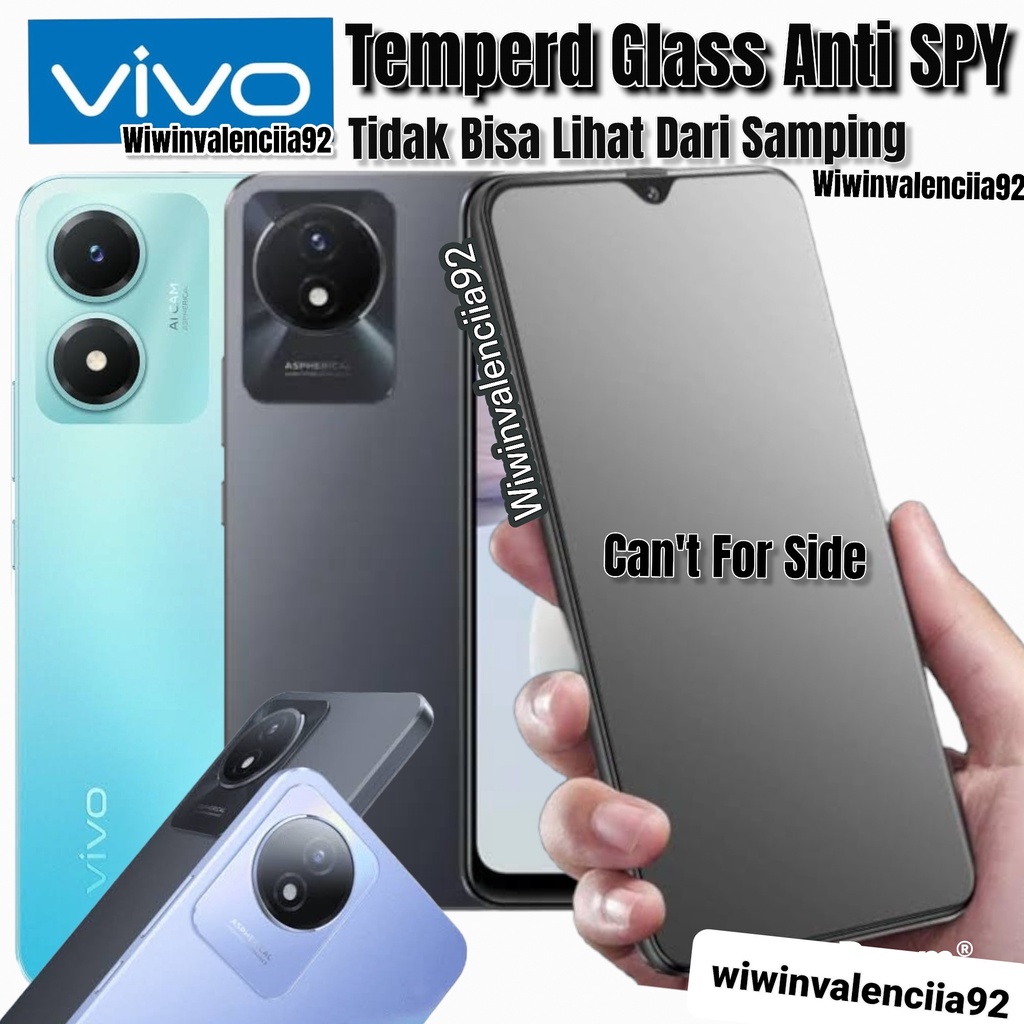 Tempered REQUEST VIVO Y02 Y02s Y01 Y75 Y1S Temperd Glass Clear-Bening/Bluelight Glossy/Blue Light Matte/Anti Glare-A-Minyak-OIL Mate Doff/Anti SPY Privacy-Tidak Bisa lihat Dari samping-Black-Hitam-Gelap/Tempred kaca Full Cover Custom Coverage- 4G 5G S Y