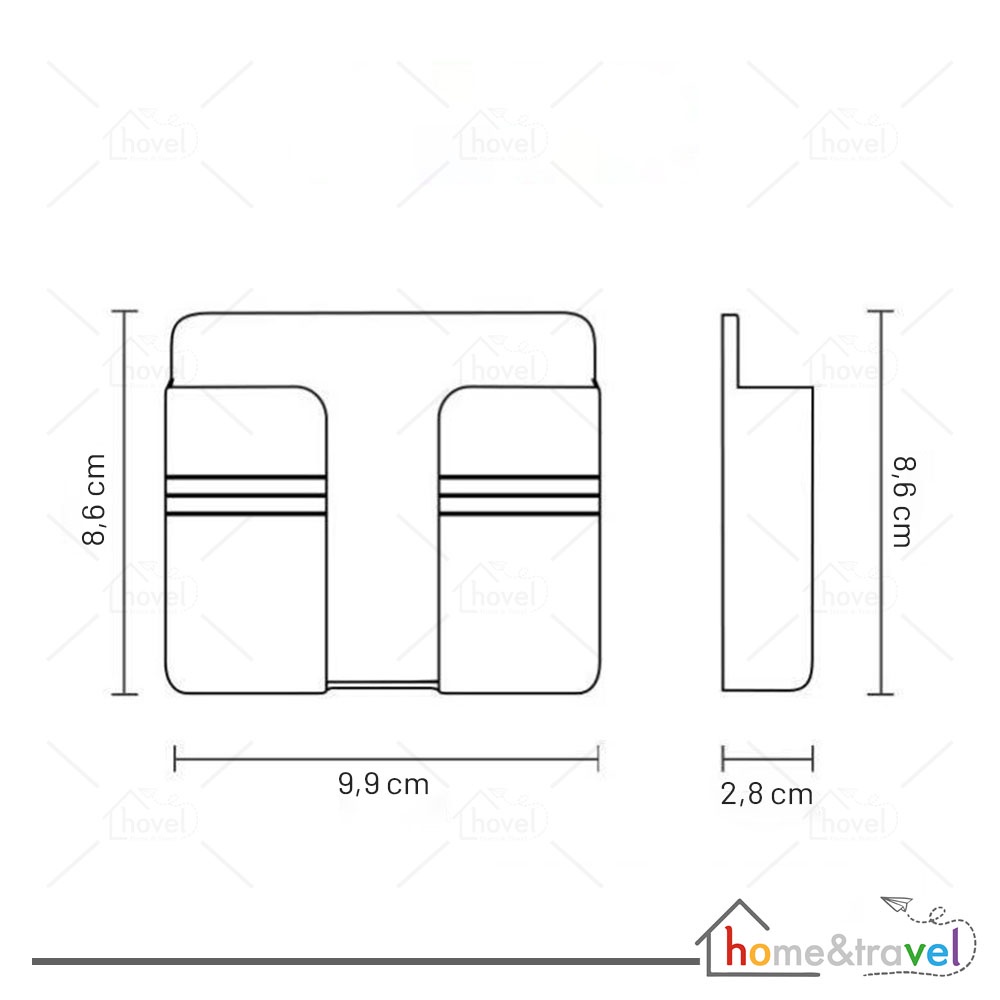 HOVELSHOP Holder HP Tempel Dinding Tempat Charge Cas Handphone Colokan Remote TV AC