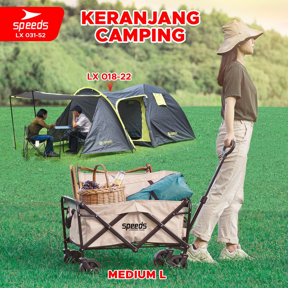 Jual Speeds Gerobak Lipat Troli Barang Camping Glamping Serbaguna