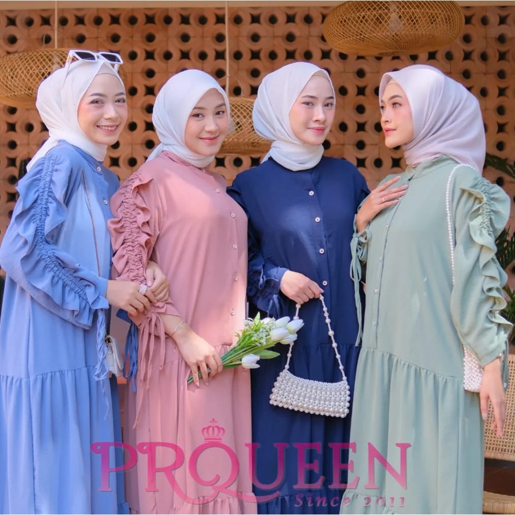 SILVIA DRESS SERUT CRINKLE AIRFLOW - MAXI BUSUI - BAJU WANITA LONG DRESS - DRESS SUSUN REMPEL