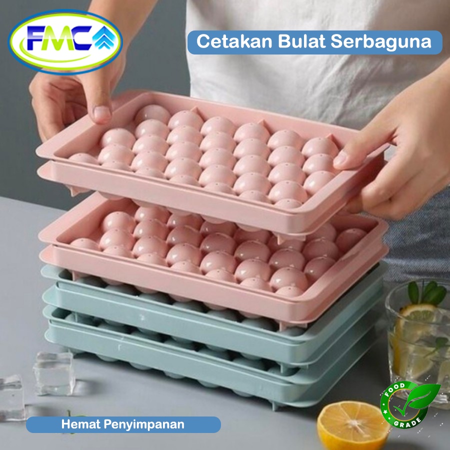 Cetakan Es Batu Bulat Cetakan Jelly Pencetak Pudding Agar Lingkaran Cetakan 33 Grid Wadah Es Batu