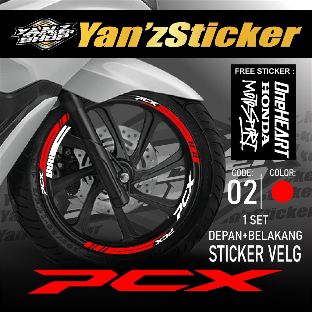 Aksesoris Motor Stiker Cutting Sticker List Velg Honda PCX 160 PCX 150 Lis Pelek Velk Variasi Set De