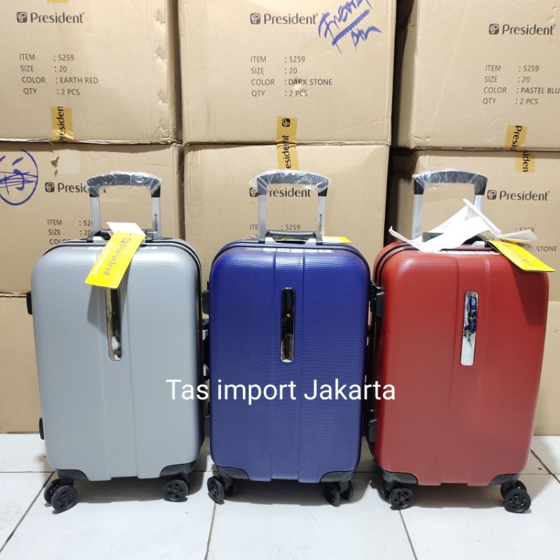 Koper Fiber President 5259 Hardcase/Ceklek Original - kabin size dan Bagasi