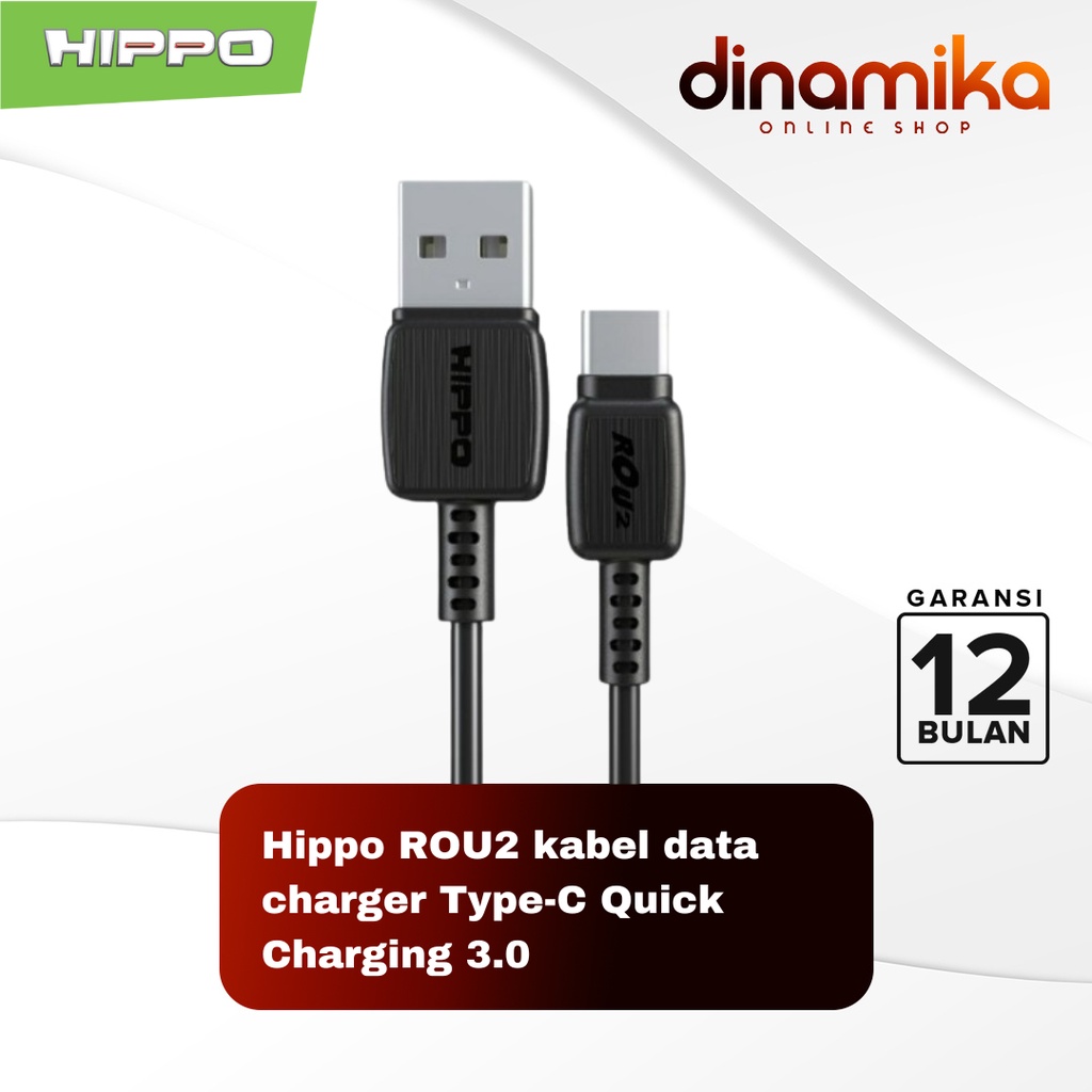 Hippo ROU 2 kabel data charger USB Micro Type-C Lightning Quick Charging 3.0