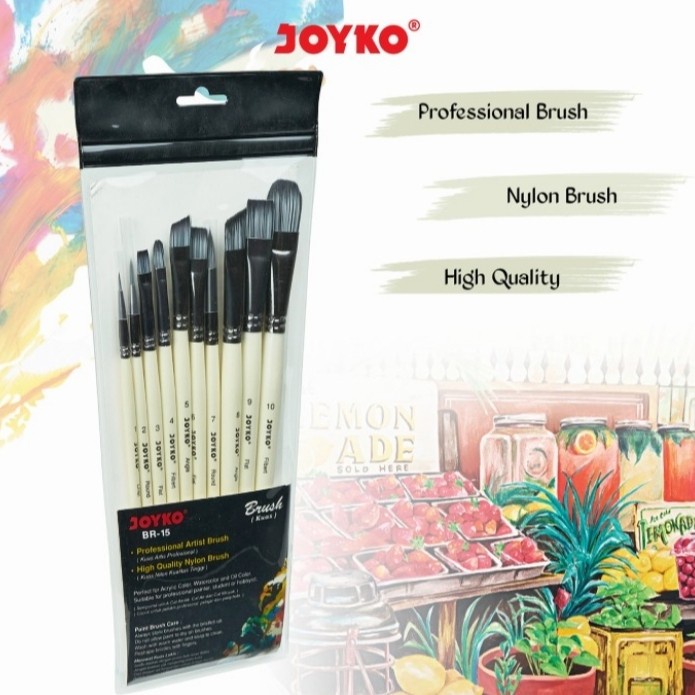 

Joyko PROFESSIONAL Brush Set / Kuas Lukis Cat Acrylic Air Joyko BR-15