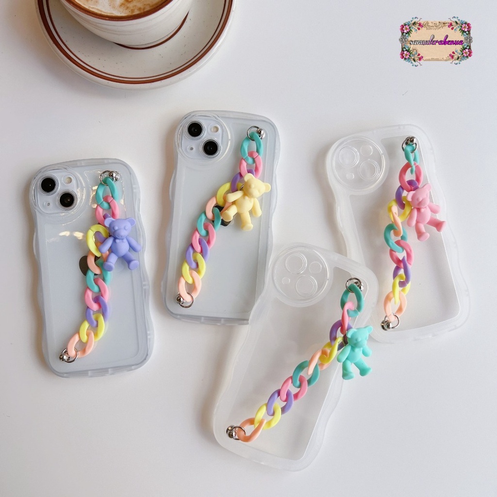 GC01 SOFTCASE GELOMBANG WAVE CLEAR RANTAI FOR IPHONE 7 8 7+ 8+ X XS XR XS MAX 11 12 13 14 PRO MAX SB4713