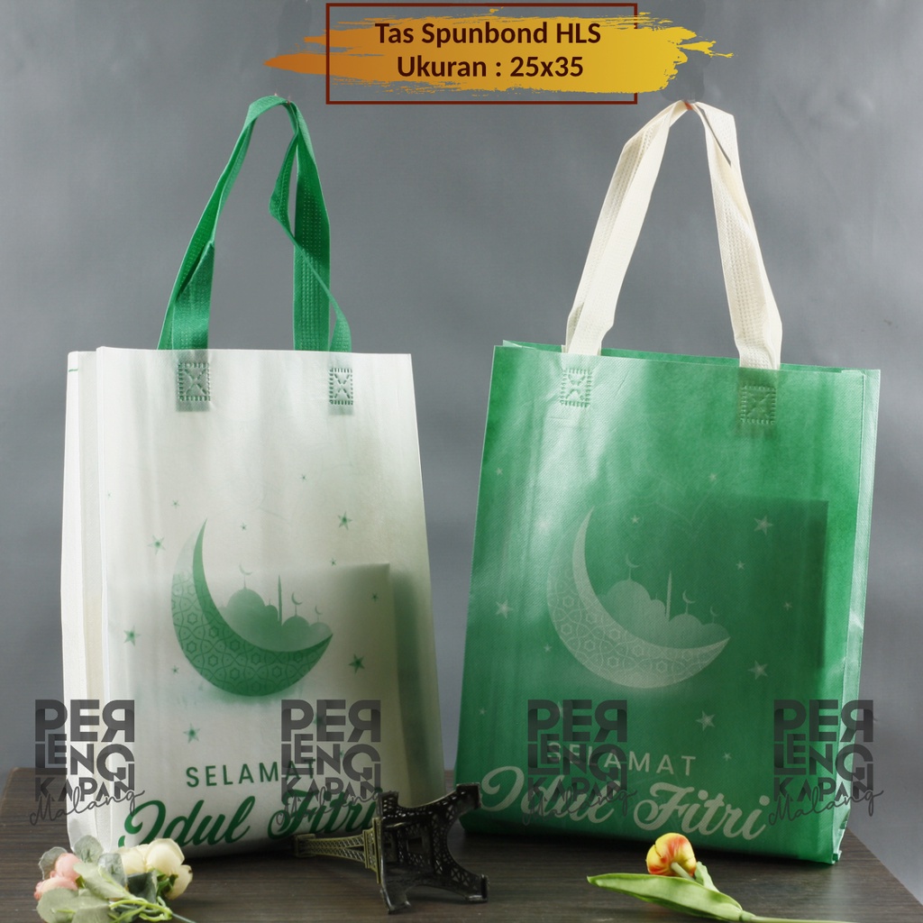 Tas Spunbond Laminasi Idul Fitri Lipat Samping ukuran 25x35 cm 30x40 cm 40x35 cm / Tas Goodie Bag Lebaran Bingkisan Parcel Murah