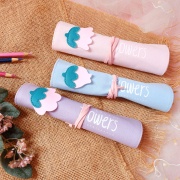 

Lovely Flower Roll Up Pencil Case / Kotak Pensil