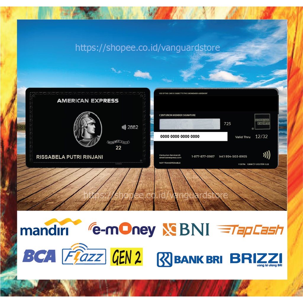 KARTU E MONEY E TOLL KARTU AMERICAN EXPRESS 2 DEBIT CREDIT EMONEY MANDIRI FLAZZ BCA BNI TAPCASH BRIZZI BRI - 2 SISI