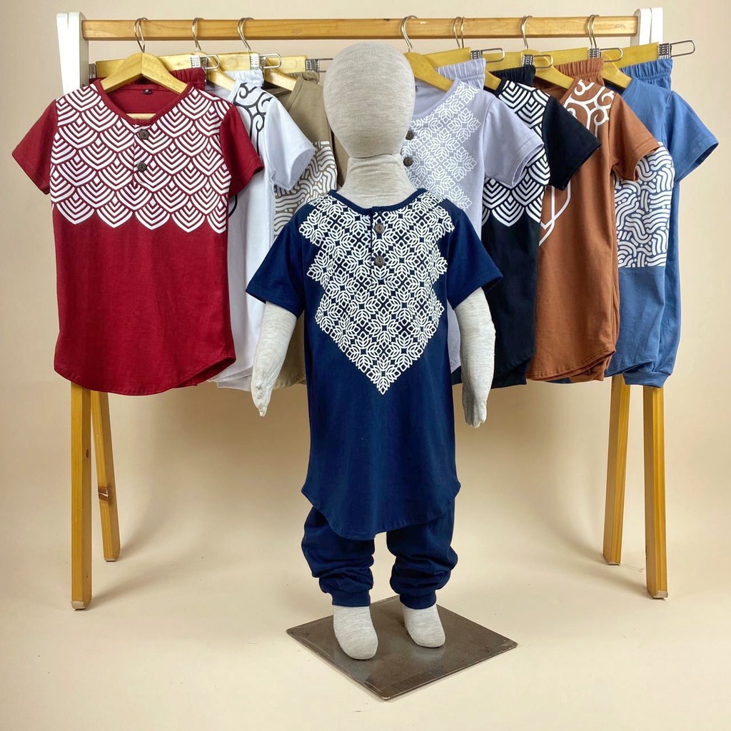 Baju Anak Laki Laki Set Kurta Bilal - Setelan Baju Muslim 2-8 Tahun By Pineapple Kids U7R3 Murah Ele