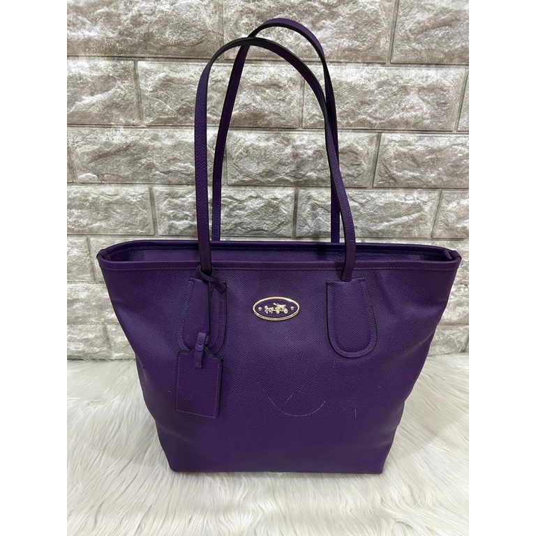 Tas Wanita Authentic Tote Bag C*ach Purple Original Branded Preloved