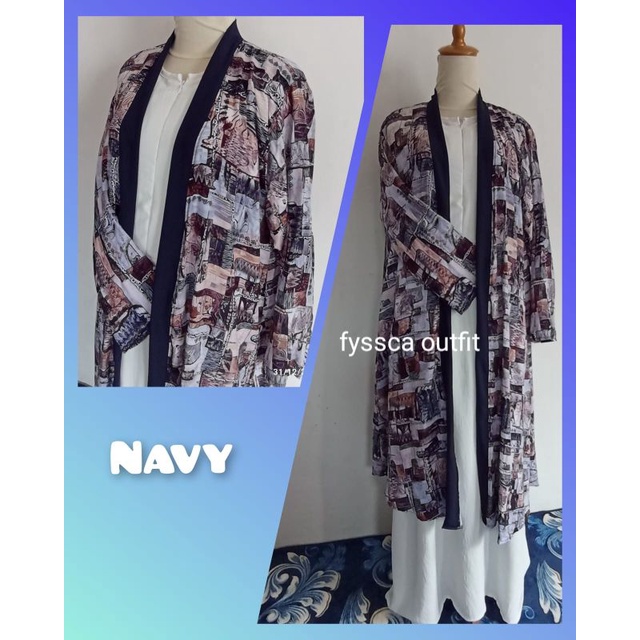 amaril outer / long outer floral by fyssca