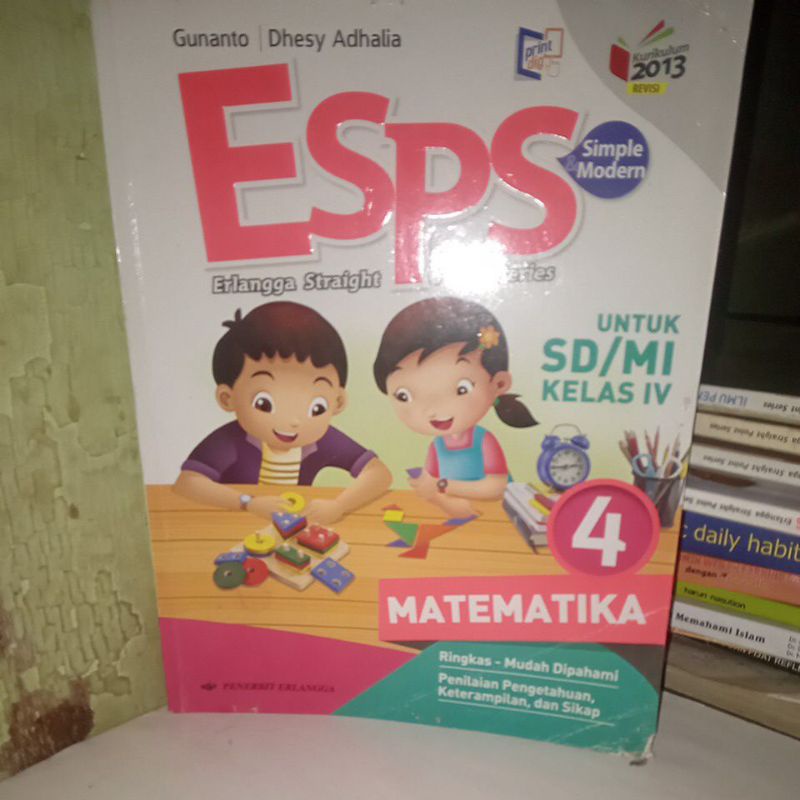 buku ESPS Matematika, untuk SD/MI kelas IV (4). karangan Gunanto. dkk
