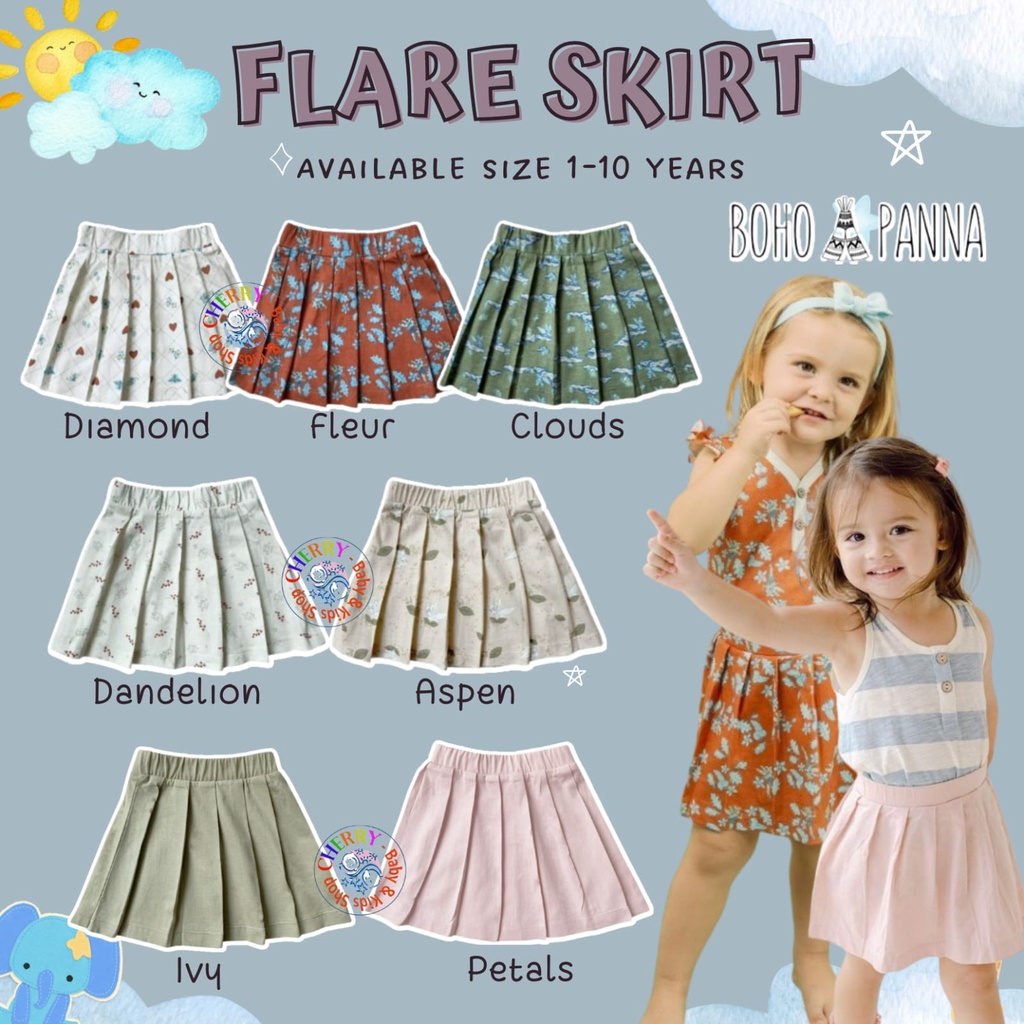 11.11 Sale AMBYAR Bohopanna FLARE SKIRT / ROK ANAK PEREMPUAN FASHION 1 - 10Y Disney CBKS