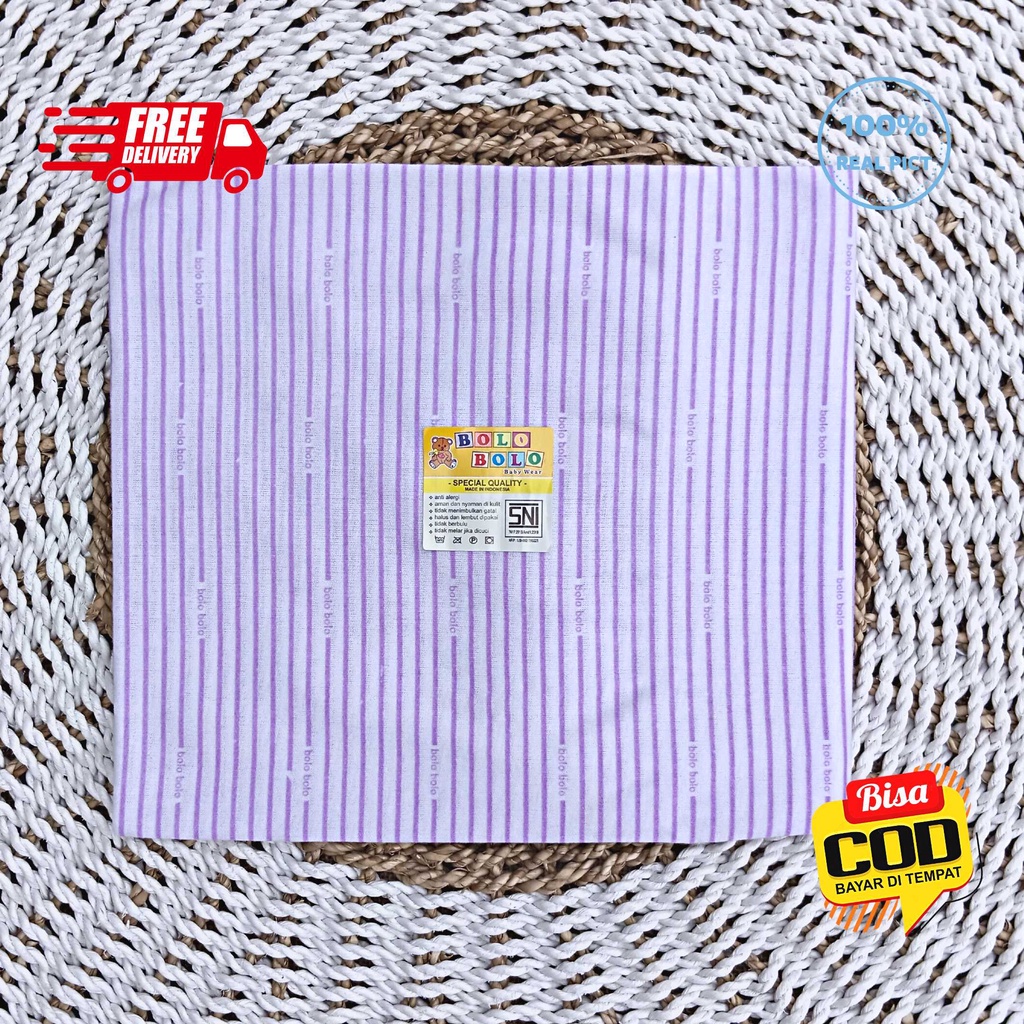 SALE 7.7 - 3 PCS Bedong Bayi Lilac Pernel Bayi ukuran 90x110cm Bolo-Bolo Serian LILAC