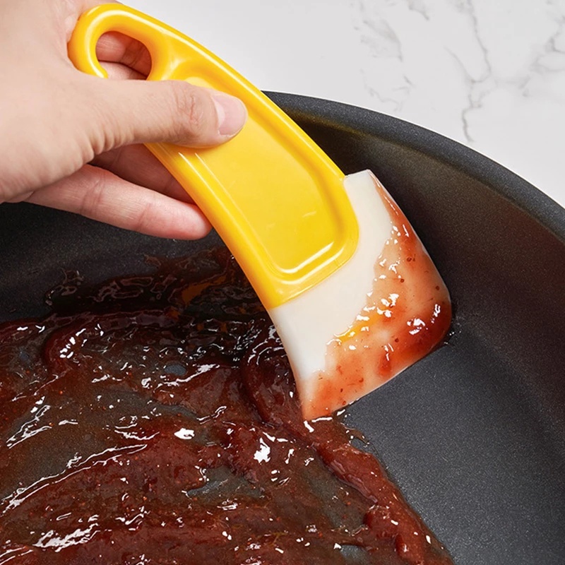 Scraper Silikon Simple Lembut Untuk Panci Mangkok Pembersih Minyak/Spatula Masak Kue Multifungsi Gadget Dapur