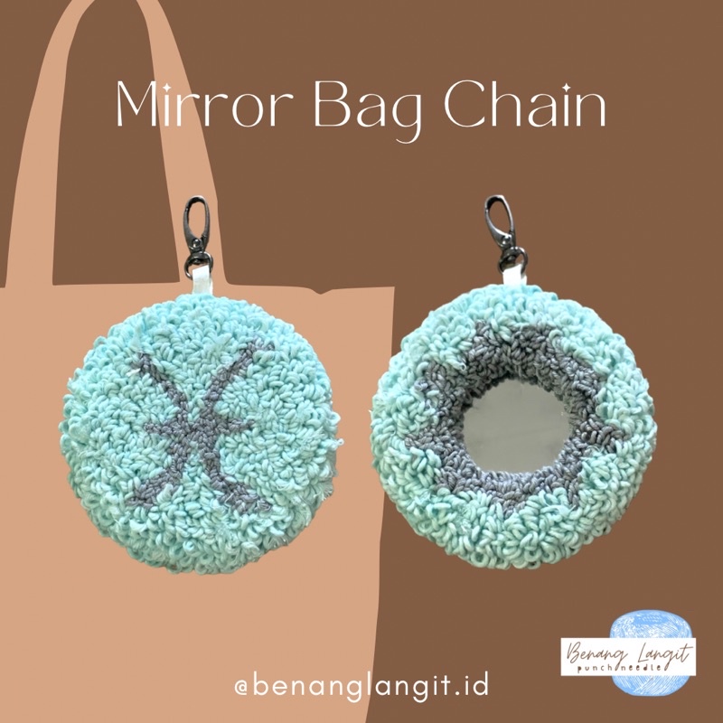 Mirror bag chain/Punch Needle Mirror