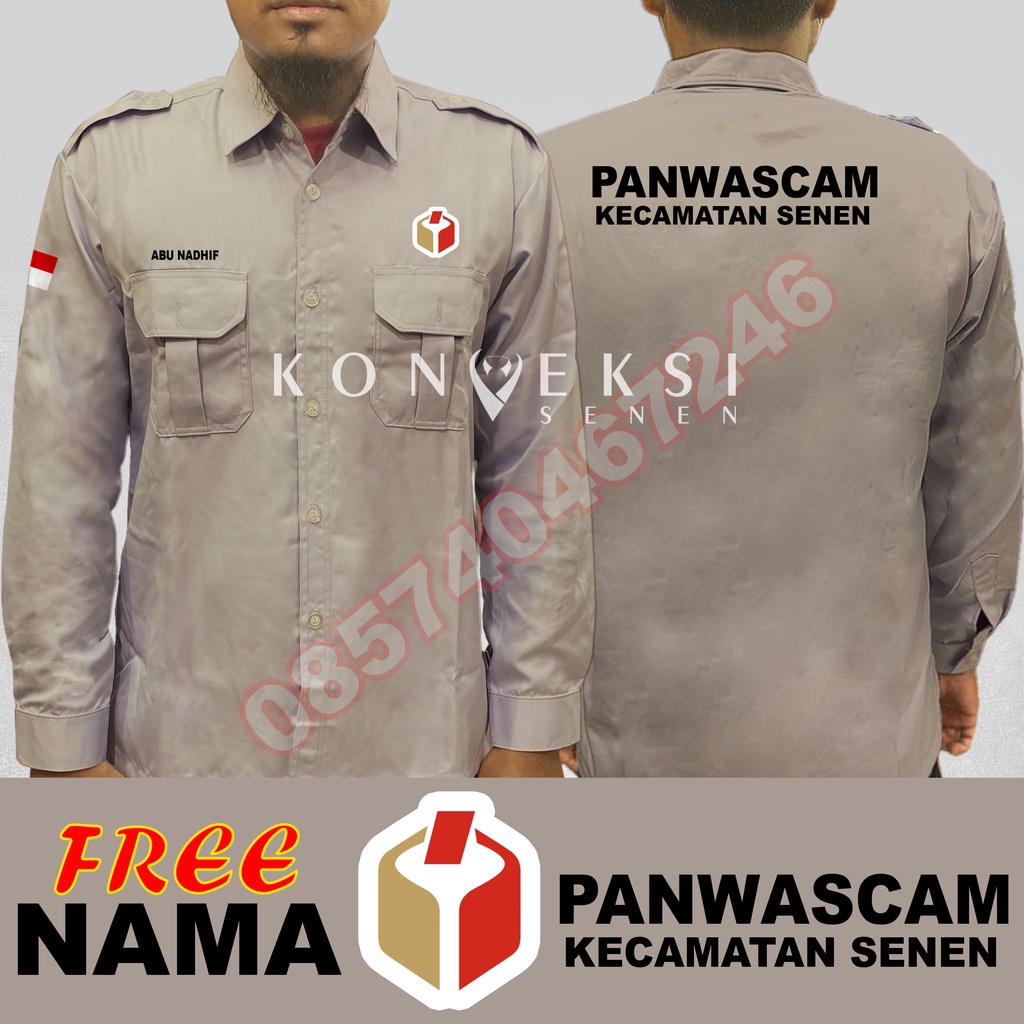 kemeja panwaslu baju panwaslu KEMEJA PANWASCAM baju PANWASCAM seragam PANWASCAM Pdh PANWASCAM kemeja kerja PANWASCAM