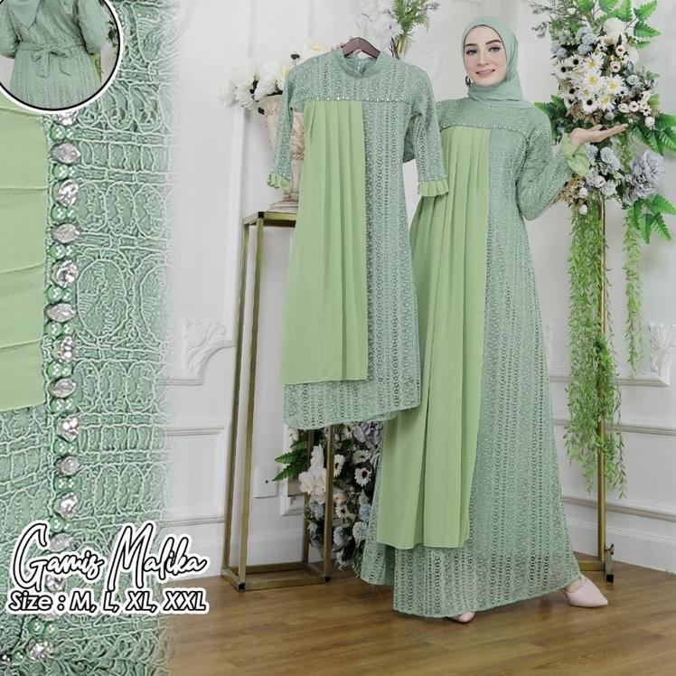 idAa1A9--SatriaStore08 / Gamis Malika Couple Ibu dan Anak / Gamis Modern Couple / Gamis Brokat Malik