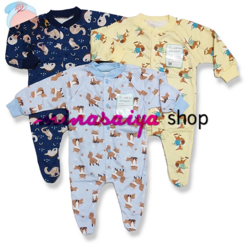 LITTLE OWL Jumper Jumpsuit Bayi SNI Tutup Kaki Usia 0 - 18 bulan