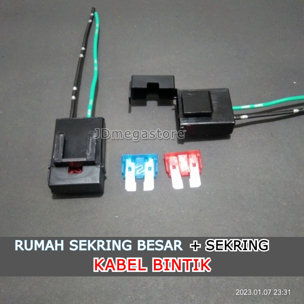 (Grosir/COD) Rumah Sekring Besar + Sekring 10A / 15A - KABEL BINTIK