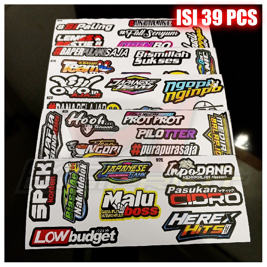 STIKER RACING KATA KATA VIRAL - ISI 39 PCS - KODE H2