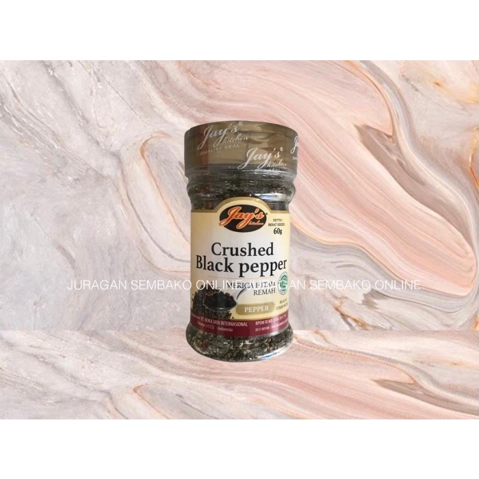 

Terlaris ✨ - JAY'S CRUSHED BLACK PEPPER 60 GR / MERICA HITAM REMPAH / SPICE 2.1.23