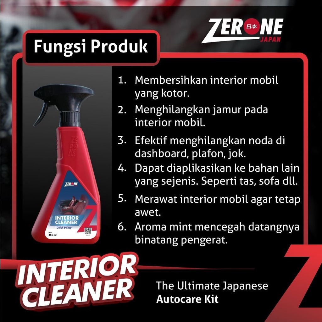 Paket Interior Cleaner Instant Coating 465 ML Pembersih Interior Jok Dashboard Pengkilap Body Efek Daun Talas