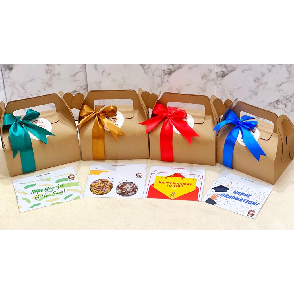 

Hampers Cookies Bundle Oat Cookies in Jar Granine Cookie - 2 Jar + Bundle Box + Greeting Card