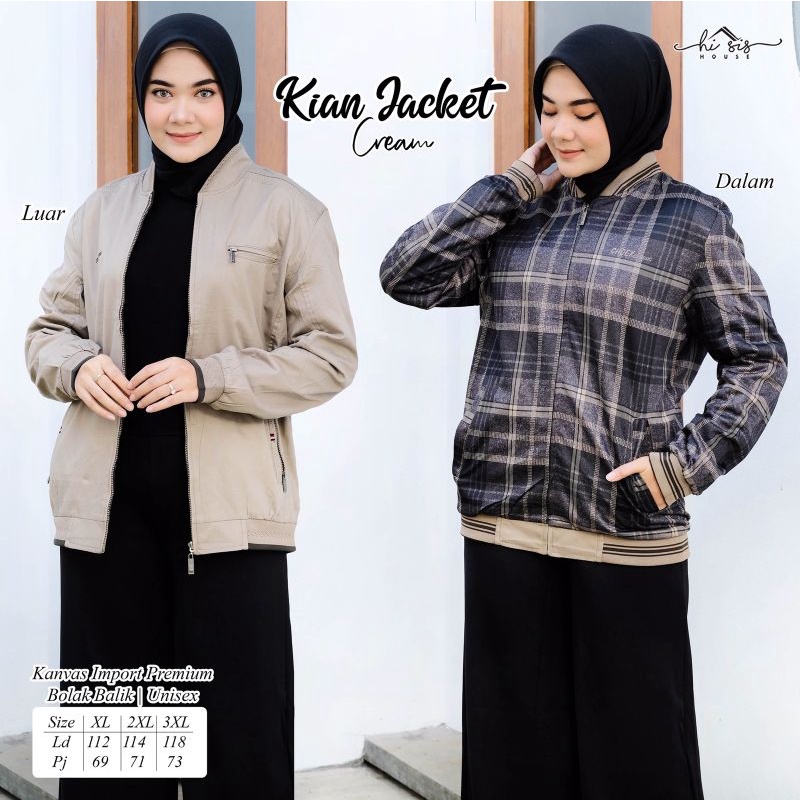 KIAN JACKET // IBAD JACKET UNISEX HI SIS HOUSE | Jacket Bolak Balik | Kanvas Import Premium