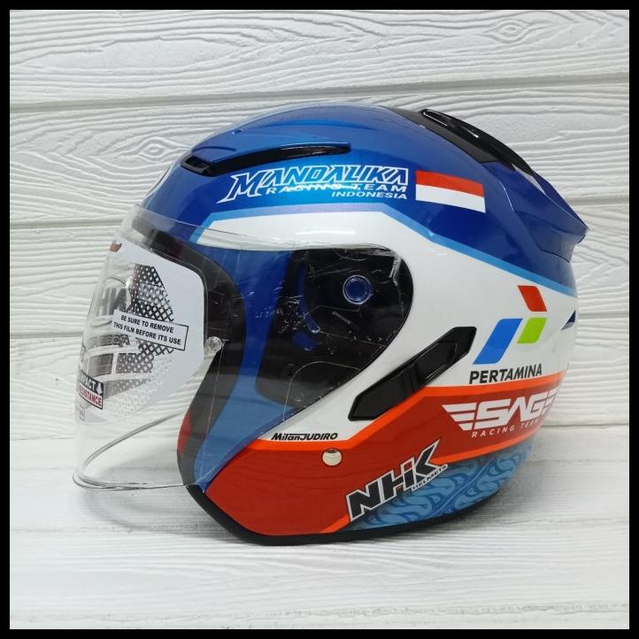 Helm Nhk R1 Motif Mandalika Sirkuit Double Visor Helmet Special Edt