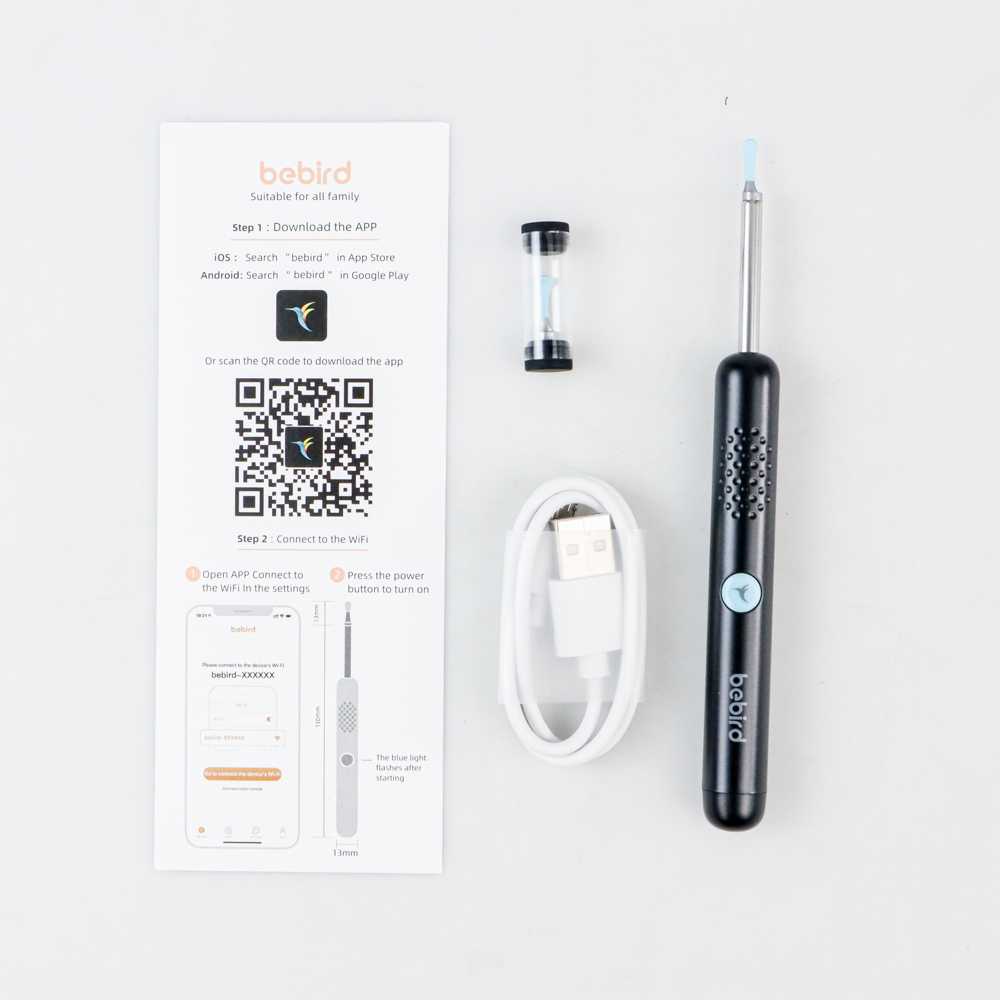 Pembersih Telinga Endoscope Smart Visual Camera Wifi Korek Kuping Medical Earpick Wax Picker Rechargeable