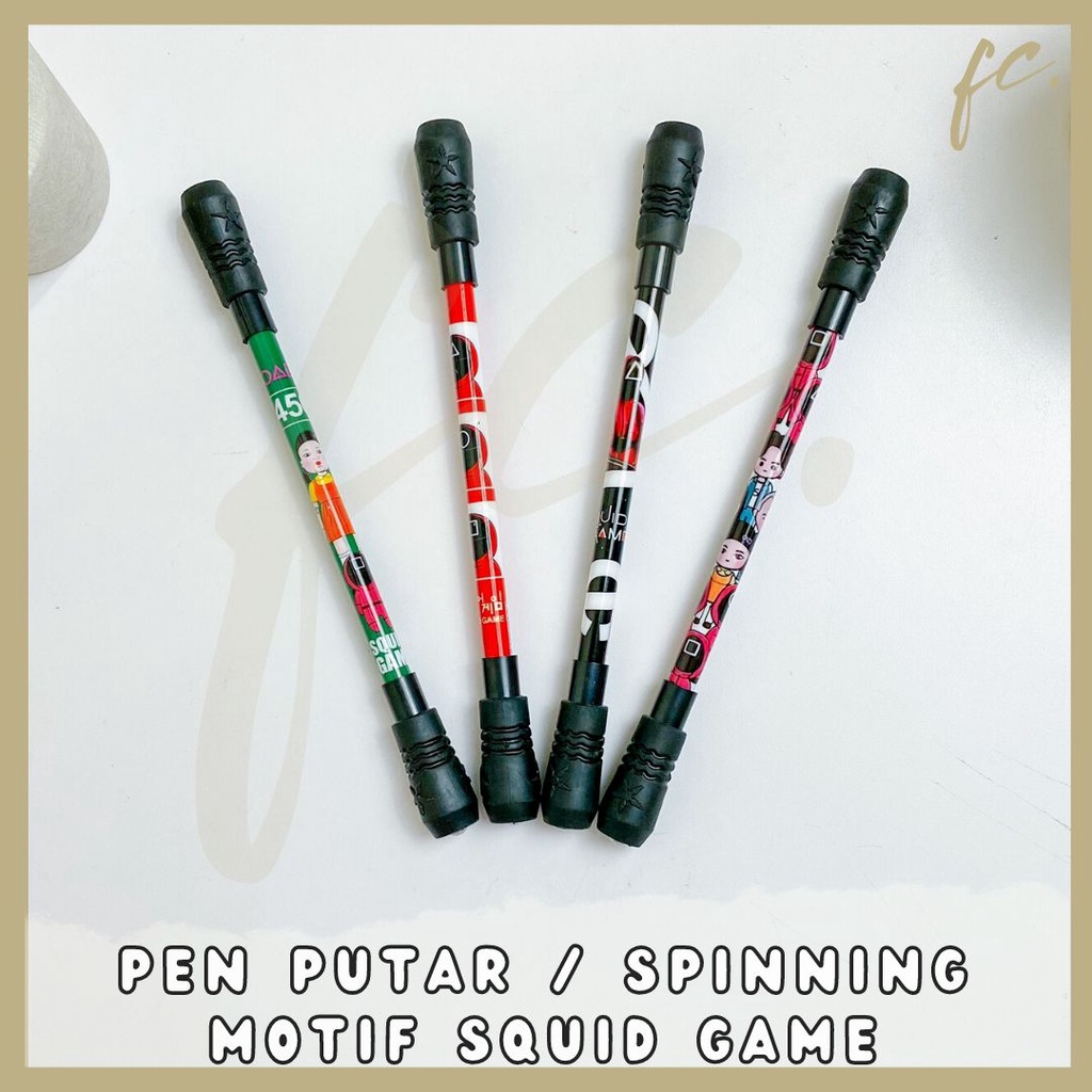 

Pen / Pulpen Gel Putar Magnet Spinning Squid Prajurit Tentara Merah Red Pink Soldier Game Serial Permainan Koleksi Kartun Import Alat Tulis Anak Tinta Hitam Grosir Ready COD