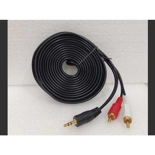 Kabel RCA 2 ke 1 Jack Audio 3.5mm RCA 2 ke 1 5 Meter