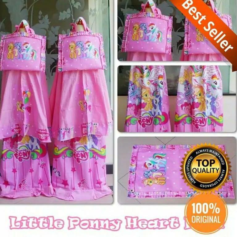 Mukena Anak Katun Karakter Kuda Ponny, LOL, Kitty, Frozen, Doraemon Usia 2-10 Th // Full Motif // Bo