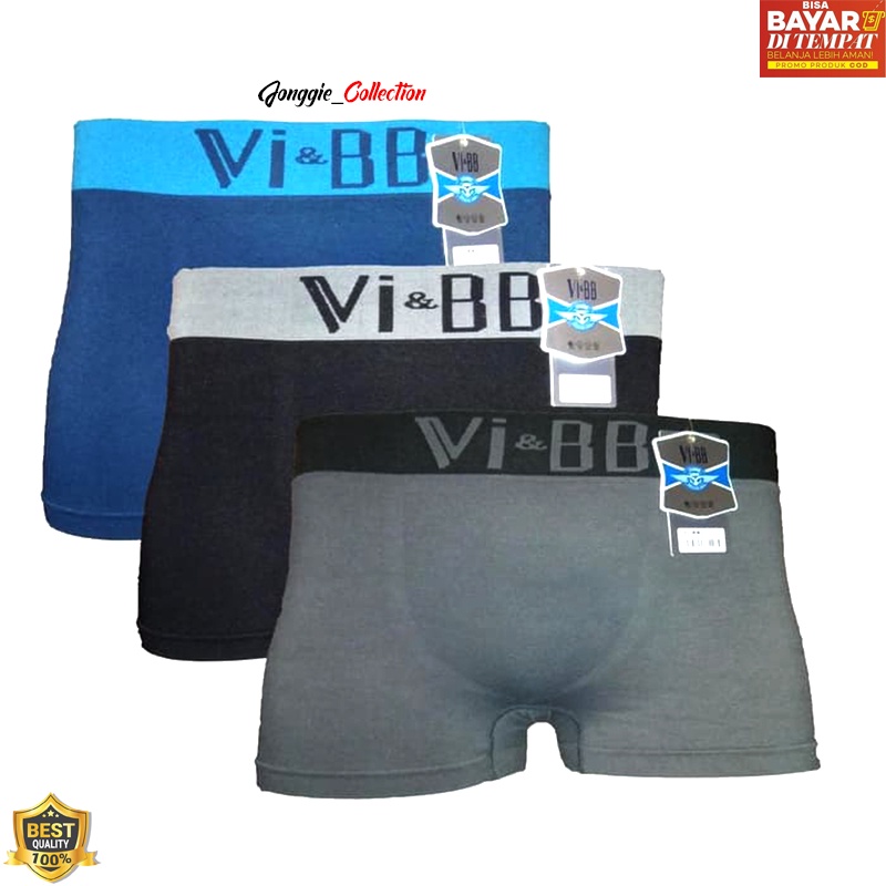 New 3 Pcs Celana Dalam Boxer Pria VI-BB Termurah dan terlaris Bisa Bayar Di Tempat COD