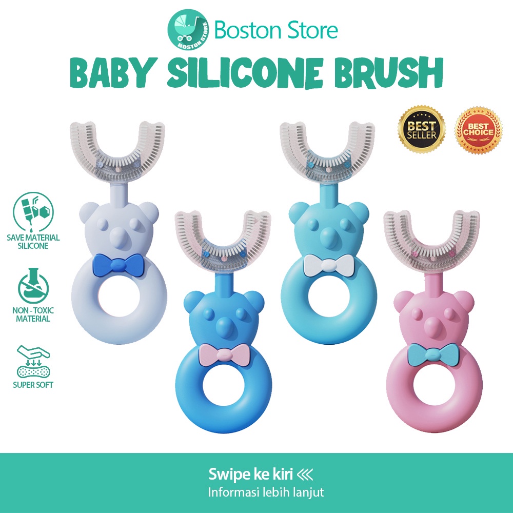 Bostonstore Sikat Gigi Silikon Bentuk U / Teeth brush Anak Soft Bentuk U Usia2-12 / Sikat Gigi Silikon Bayi / Sikat Gigi Silikon / Sikat Gigi Silikon Anak / Sikat Gigi Silikon Anak / Sikat Gigi Bentuk U Anak / Sikat Gigi Bentuk U Silikon