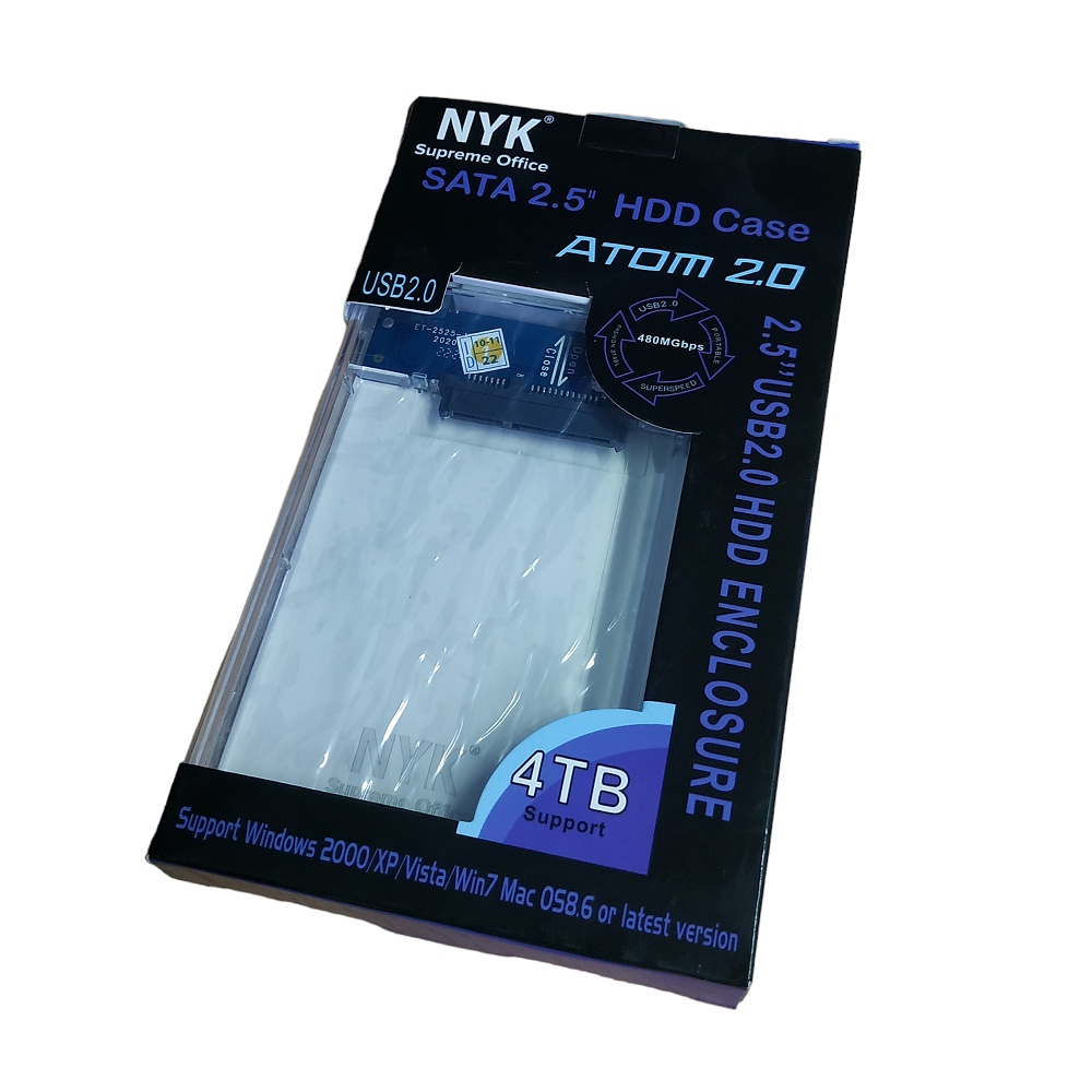 NYK Atom 2.0 Casing HardDisk 2.5&quot; Sata Transparan HDD SSD Enclosure USB2.0