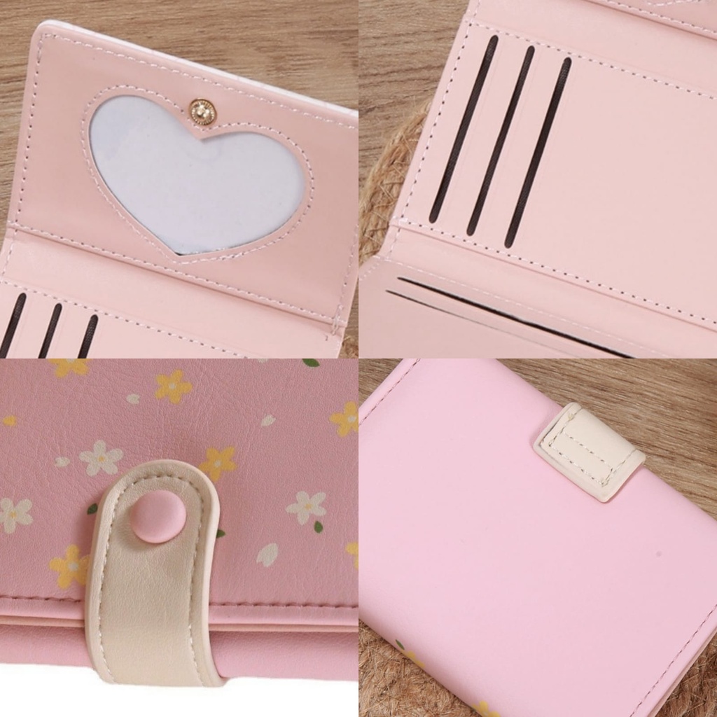 DOMPET LIPAT WANITA KARTU KOIN PENDEK KECIL CEWEK PREMIUM MINI KULIT PINK LUCU MOSIA BATAM SIMPLE MURAH WA636P3 KOREA REMAJA KEKINIAN BRANDED