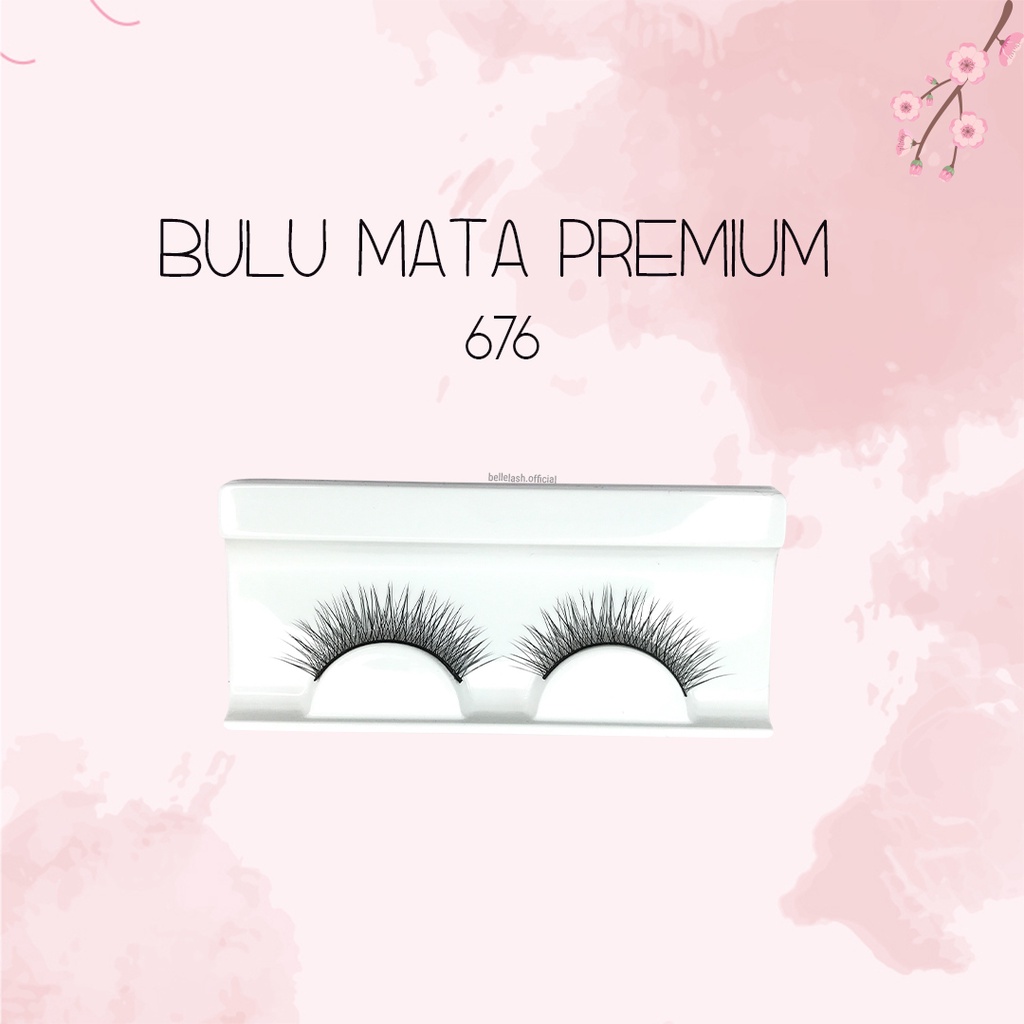 676 Bulu Mata Palsu Handmade Natural False Eyelash Eye Lashes Belle Eyelashes Premium