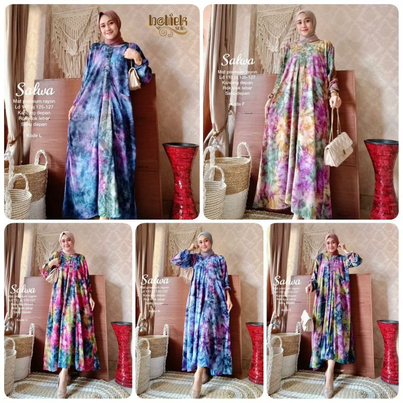 Gamis Batik Smoke Salwa Batik Solo Tuman