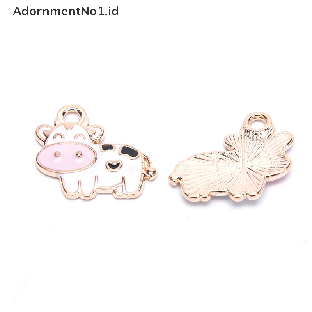 [AdornmentNo1] 10pcs Enamel Sapi Perah Sapi Ch Liontin DIY Gelang Membuat Perhiasan Craft [ID]