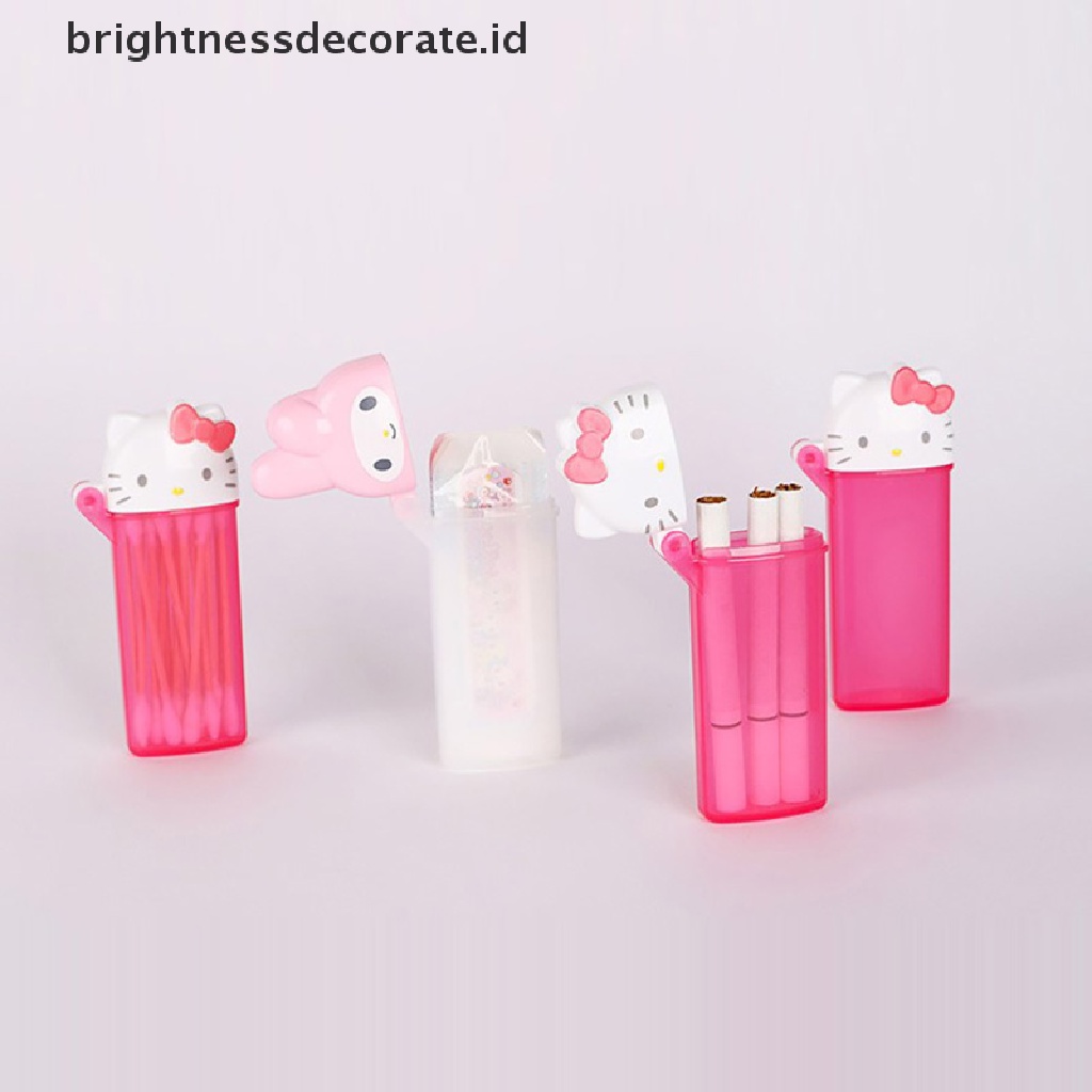 [Birth] Kawaii Aksesoris Kartun Hello Kittys My Melody Cotton Swab Box Tempat Penyimpanan [ID]