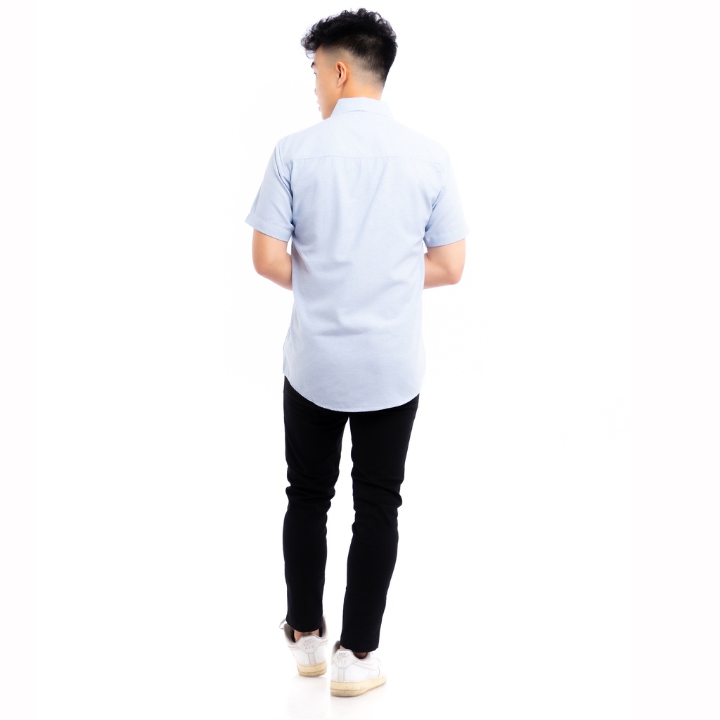 819 Kemeja Pria Lengan Pendek Polos Biru Muda Biru Langit Oxford Basic SIMPLE Slimfit Casual Tersedia Ready Sampai Size JUMBO BIG SIZE XXL XXXL