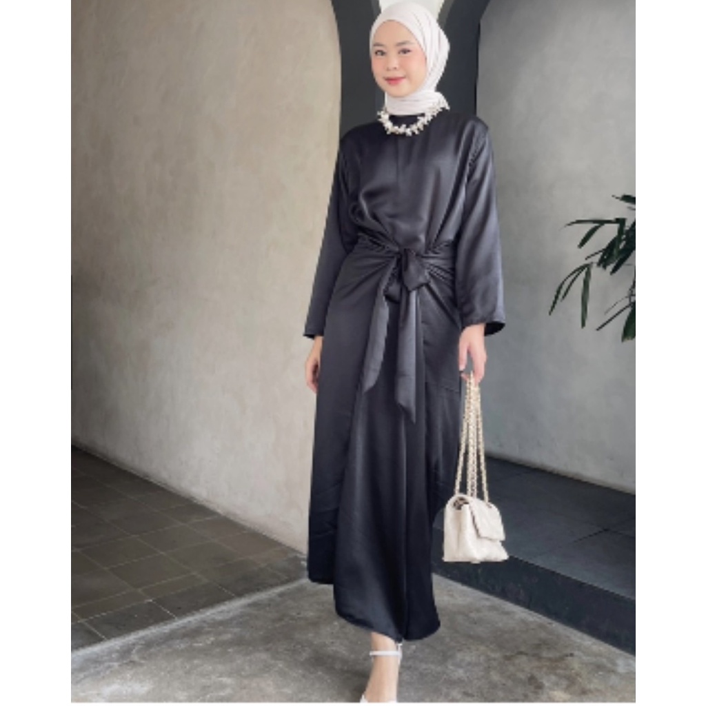 2in1 (Inner+Wrap Skirt) Manset Lengan Panjang/Inner Blouse atasan &amp; Rok Lilit Size S-5XL JUMBO / BIG SIZE Satin Velvet Premium