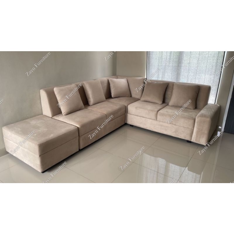 Sofa Sudut Minimalis L Plus Stool Kotak Kota Semarang