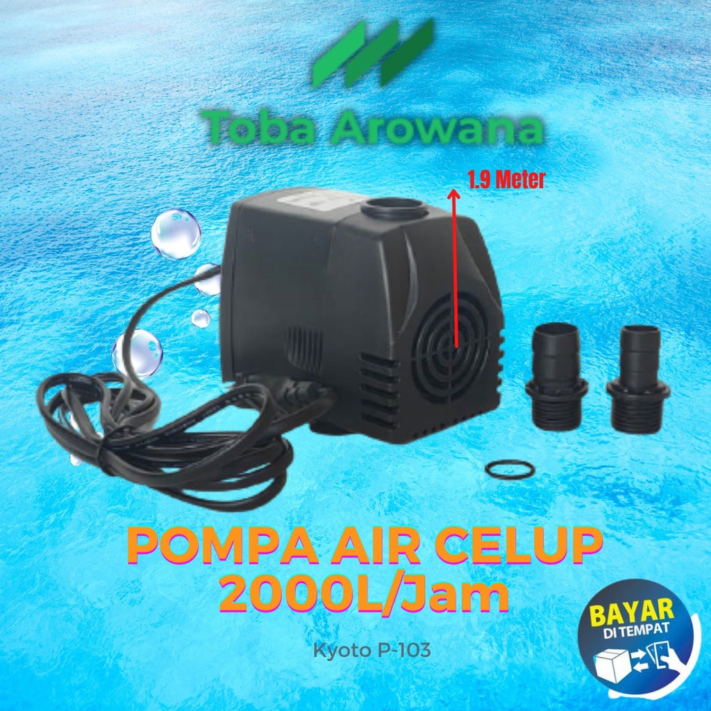 Pompa Air Power Head 2000L/Jam Filter Aquarium Kolam Ikan Hidroponik Kyoto P 103