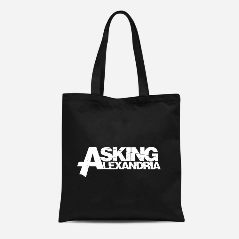 Tote Bag Totebag Tas Kanvas Pakai Resleting ASKING ALEXANDRIA murah/ Totebag Tas Sekolah Kuliah Terbaru